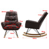 Distressed Leather Rocking Chair Upholstered Tufted Back Armchair Rocker Seat