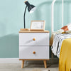 2White Drawers Storage Wood Bedside Cabinet Nightstand Small Side Table Bedroom