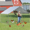 Large Spire-Shaped Chicken Coop Galvanized Metal Hen House Ducks Walk-in Pen Run