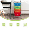 4-Drawer Mobile Storage Trolley Cart w/4 Removable Plastic Drawer Large Capacity
