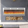 Wall Electric Fire Fireplace Sliver Glass Inset Into 12Color Flame Warmer Heater