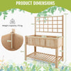 Wooden Raised Garden Bed w/ Trellis Outdoor Elevated Planter Box w/Storage Shelf