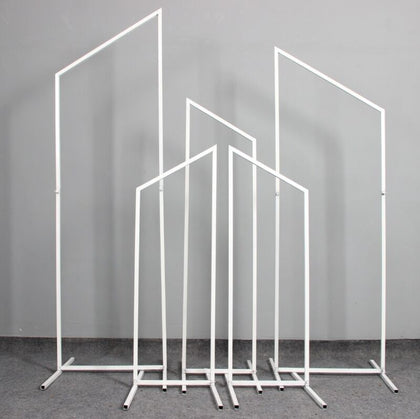 5PCS Metal Wedding Backdrop Stand Geometric Flower Vases Rack Art Column Party