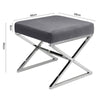 Dressing Table Stool Velvet Sofa Foot Rest Makeup Chair Footstool Chrome Frame