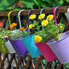 10 Pack Hanging Flower Pot Balcony Deck Wall Fence Plant Planting Barrel Planter