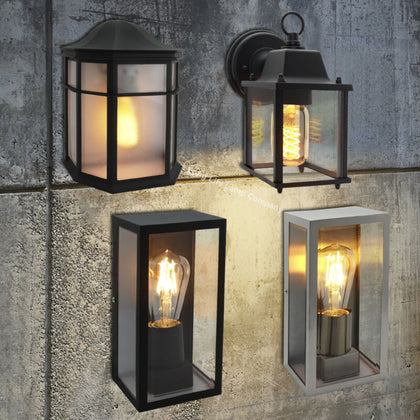 Traditional Vintage Style Outdoor Single Wall Lights IP44 Garden Lantern Lights