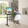 Two-Tier Sit to Standing Desk Height Adjustable Laptop Table w/Crank Handle Home