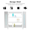 2 Doors Bathroom Cabinet Mirror White Wall Mounted Cupboard LED Touch Storage