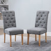 2/4/6x Fabric Button Tufted Dining Chairs Upholstered Kitchen Dining Room Grey