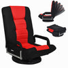 Folding Floor Gaming Sofa Chair 6-Position Adjustable Recliner Swivel Armchair