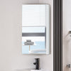 White Bathroom Mirror Cabinet Wall Mounted Storage LED Unit Corner Wooden Shelf