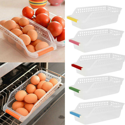 4pc Kitchen Fridge Plastic Drawer Storage Rack Holder Organizer Box Space Saver