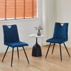 2pcs Dining Room Blue Velvet Padded Upholstered for Dining/Living Room Modern