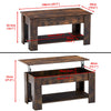 Wooden Coffee Table With Lift Up Top Storage Area and Magazine Shelf