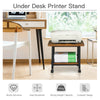Mobile Under-Desk Printer Stand 2-Tier Printer Cart Industrial Style Office Home