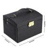 Jewelry Box Organizer Portable Travel Leather Jewellery Ornaments Storage Black