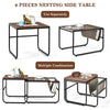 Set of 2 Modern Coffee Nesting Table Set Industrial Side Table Square End Table