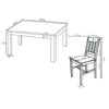 Solid Wooden Classic Dining Table and 4 Chairs Set Honey Kitchen Home Furniture
