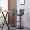 2x Bar Stools Kitchen Breakfast Chairs Gas Lift Swivel Faux Leather Velvet Chair