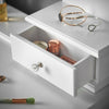 White Modern Makeup Vanity Set Dressing Table LED Light Mirror Drawers Stool