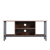 Brown Wooden TV Cabinet Metal Leg with Compartment Shelf Unit Industrial Style