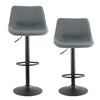 2 Faux Leather Bar Stools Breakfast Stools Gas Lift Swivel CLIPOP New Brown Grey