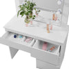 Dressing Table with LED Bulbs Mirror Makeup Desk Vanity Table Stool Set Bedroom