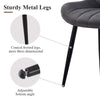 2x Dining Chairs Set Grey Velvet Upholstered Back Dining Room Reception Chair
