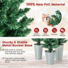 Set of 3 Potted Artificial Christmas Tree Slim Faux Pencil Xmas Tree w/3/4/5 FT