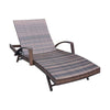 Adjustable Rattan Sun Lounger Outdoor Recliner w/ Cushion Garden Pool Daybed UK