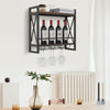 Wall Mounted Wine Rack 2-Tier Wine Storage Shelf Industrial Wine Bottle Holder