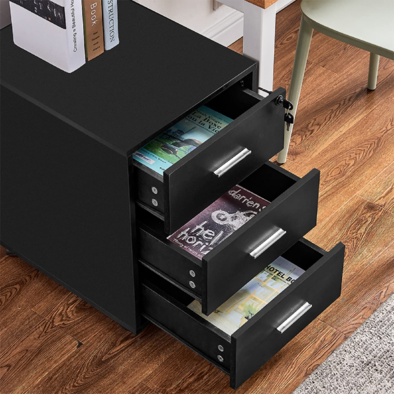 Under Desk Drawers Storage Unit Filing Cabinet with 3 Drawers Office P ...