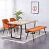 Soft Velvet Long Seat Bench Dining Chairs Padded Metal Legs Lounge Stool Bed End