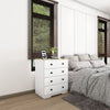 Chest of 4 Drawers Large Capacity Metal Track Living Bedroom Bedside Cabine New
