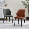 2 x Dining Chairs PU Set Padded Seat Metal Leg Kitchen Chair Home Office