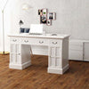 Double Pedestal Desk White 140x48x80 Home Office Study V7O4