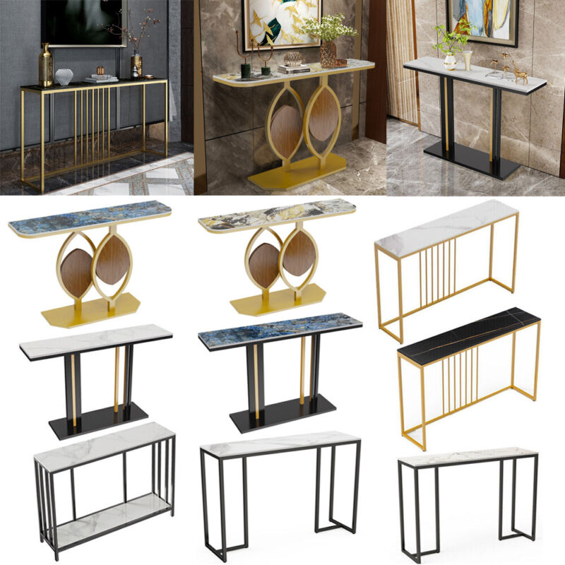 Large Slim Marble Console Table Hallway Foyer Wall Side Table Window S ...