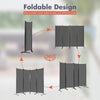 4-Panel Room Divider 173cm Folding Privacy Screen Portable Fiber Wall Divider