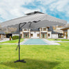 Garden Parasol Banana Cantilever Umbrella Crank Sun Shade Patio Outdoor W/ Base