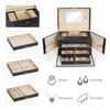 Mondeer 4 Tier Large Jewellery Box Jewelry Case with Lock Mirror and 3 Drawers