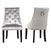 2/4x Ice Velvet Mink Upholstered Dining Room Chairs Knocker Back with Stud Chair