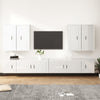 8 Piece TV Cabinet Set High Gloss White Engineered Wood Q5S0