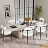 Modern Dining Chair Set Upholstered Kitchen Chairs TeddyFleece Velvet White Soft