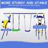 5-In-1 Outdoor Kids Swing Set Children Climbing Ladder Games W/ Basketball Hoop