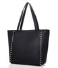 Metal Studded Black Womens Shoulder Handbag Ladies Large Tote Bag