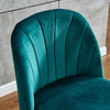 Set of 2 Velvet Dining Chairs Dinning Room Accent Side Chairs w/ Metal Leg Green