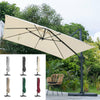 3m Square Cantilever Hanging Garden Parasol Sun Shade Patio Umbrella Cafe Dining