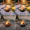 60-120cm Fire Pit Corten Steel Log Burner Bowl Bonfire Outdoor Heater Black Rust