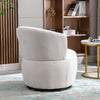 Swivel Tub Chair Teddy Fabric Accent Armchair Barrel Chairs Reading Chair QW