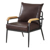 1 Seat 4 Colors Faux Leather Sofa Living Room Armchair Metal Legs Simple Modern